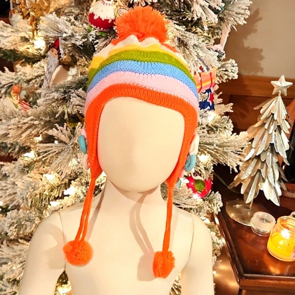 KIDS NEW WONTER HAT DARK PEACH CLEARANCE